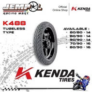Kenda Motorcycle Outer Tire Type K488 Tubeless Tubeless Size 70/90 80/80 80/90 90/90 - 14 70/90 80/9