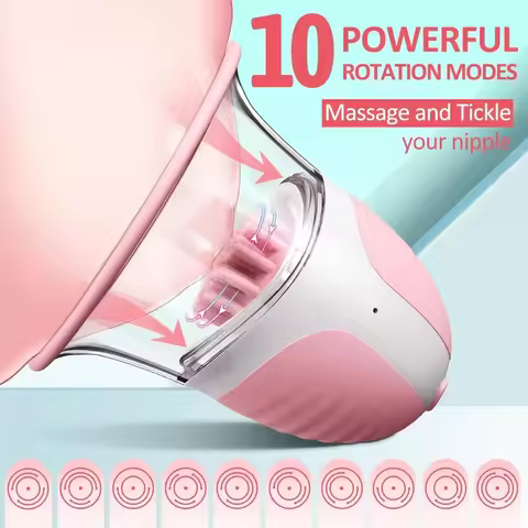 Female Breast Vibrator Rotating Vacuum Pump Nipple Stimulator with Suction Cup Big Head AV Breast Ma