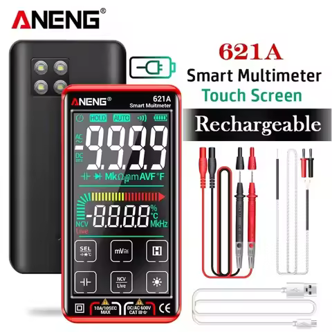 ANENG 621A Smart Digital Multimeter Touch Screen Multimetro Tester Transistor 9999 Counts True RMS A