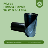 PLASTIK HITAM MULSA PERAK TANAMAN 10M X 90 CM