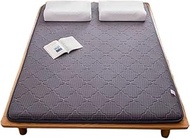 MMLLZEL Foldable Tatami Mattress Adults Single Double Thick Warm Cotton-dyed Mattress with Straps Twin Queen King Size (Color : Gray, Size : 180x200cm)