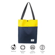 KEE Lila Edition Navy Yellow Premium Totebag Pay on Delivery E1L4 trendy fashion Wanita Good quality