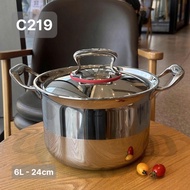 Chockmen pot [219] 24cm high wall, 6 liters, 3 thick layers for boiling whole chicken, stewing delic
