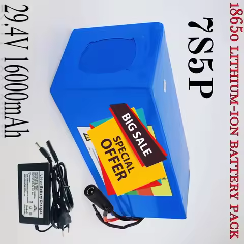 18650 7S5P 24V 16Ah Battery Pack 500W 29.4V 16000mAh Electric Scooters Lithium-ion Battery Built-in 