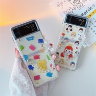 Z Flip 3 Gum Bear / Girl Face Creative Phone Cover Casing TPU + PC