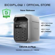 EcoFlow Portable Power Station DELTA 3 Plus, 1024Wh LiFePO4 Battery, Fully Charges in 56 Minutes, 18