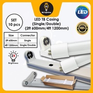 [SET10pcs] 2ft 4ft 10W 20W 30W 60W LED T8 Casing LED Fitting T8 LED Tube Single/Double 2 feet 4 feet