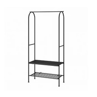GRAFJALLET Clothes rack with shoe storage, anthracite, 90x36x175cm