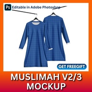 Mockup Muslimah Version 2/3 (ON/OFF HANGER) - Shirt Mockup / Template | Photoshop (PSD)