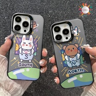 SOFTCASE CASING IMD MACARON CUSTOM HAPPY RABBIT AND BEAR FOR A54 A71 A74 A78 A96 C25Y C30 C30S C31 6