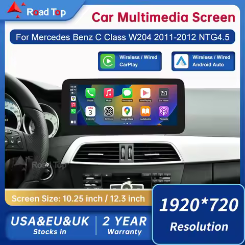 10.25 12.3'' Road Top Touch Display Multimedia Player for Mercedes Benz C Class W204 2011-2012 NTG4.
