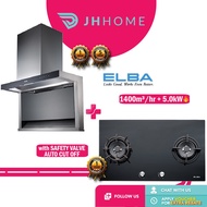 Elba Designer Hood Eh-H9321ST(BK) Combo w Safety Valve Sabaf Burner 5.0kW EGH-E9522G(GR)
