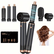 UKLISS 5-In-1 Hot Air Styling Brush Set - Blow Dryer, Auto Curler & Straightener, Negative Ion Hair-