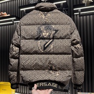 FGD | แจ็คเก็ตผ้าห่มขนนกพิมพ์ลายเจาะรูคอปกตามเทรนด์