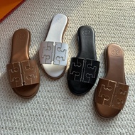 VA2X Tor *** rch Flat Sandals Leather Flat Casual Women's Shoes Fashion Ladies Sandals Slippers