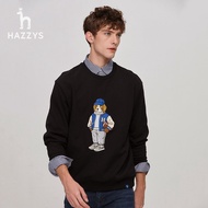 Haggis Hazzys New Men's High-quality Long-sleeved T-shirt Korean Version Fashion Loose Casual Sweate