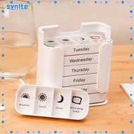 SYNITE Separate Pill , Weekly Slots Medicine Box, Portable Large Plastic 7-Day Slots Pill Container 