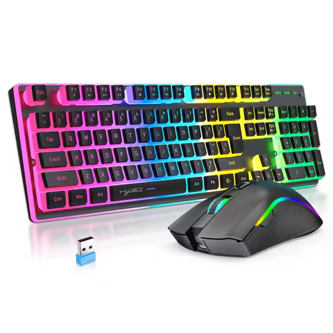 2025 New arrival HXSJ L96 104 keys 2.4G wireless pc keyboard mechanical feeling gaming keyboard and 