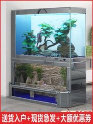 水幕墻魚缸客廳大型流水缸水族箱水陸缸屏風生態烏龜