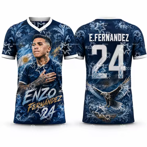 2026 Away Argentina Soccer Shirt #8 Enzo Fernandez Sweat Wicking Football Jersey Men Children Casual