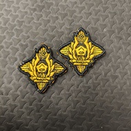 Embossed Embroidery Aluminum Pin STTD Black Trim Embossed Logo Embroidered/ STTD Alumni Pin Embossed