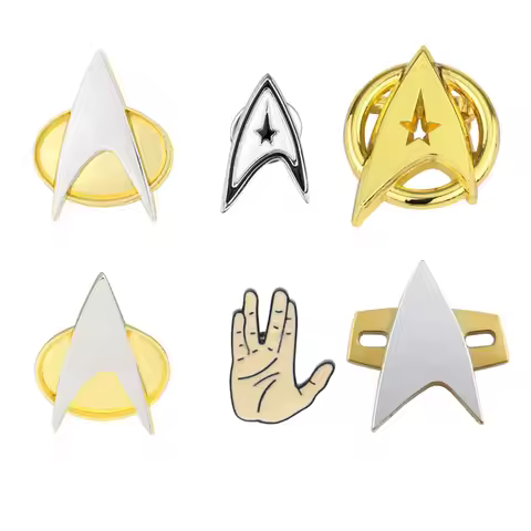 Command Badge Star Costume Trek Accessory Science Engineering Medical Starfleet Pins Metal Brooch Ha