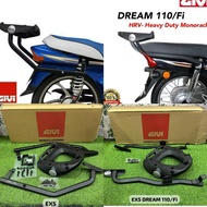 (Givi) Rack HRV Honda EX5 Dream 110/110i EX5 Heavy Duty Rack Honda EX5 110/i Kaki Givi Rack J
