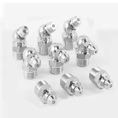 10/20pcs Grease Gun Coupler Steel Connector Fittings M6/M8 Thread 45°/90°/180°Angle Straight Grease 