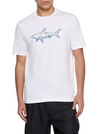 PAUL & SHARK SHARK PRINT COTTON JERSEY T-SHIRT