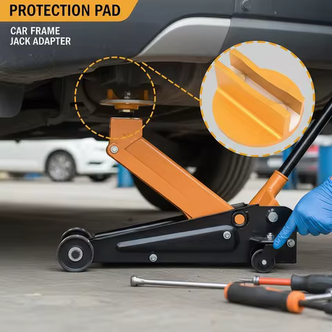 Vehicle Floor Jack Magnetic Frame Rail Adapter Aluminum Jack Pad with Welded Seam Clamp Support Nylo