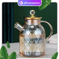 Homecreativez - Cipin Glass Teapot Tea Coffee Pitcher Diamond Borosilicate Glass - TK12