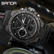 SANDA Jam Lelaki Premium Tactical Chrome Rugged Kasar Kalis Air Water Proof Military Grade Analog An