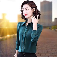 Áo sơ mi công sở nữ viền ren sang trọng thanh lịch