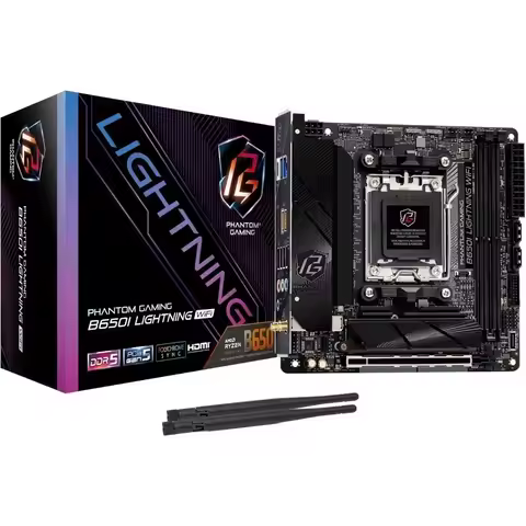 B650I Mini ITX AM5 DDR5 Motherboard, PCIe 5.0 M.2, 2.5G LAN, WiFi 6E, 8+2+1 Phase