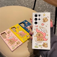 Cute Capybara Wheat Straw Soft TPU Phone Case for Samsung S25 Ultra S24U S25FE A56 A55 Galaxy S23 Ul