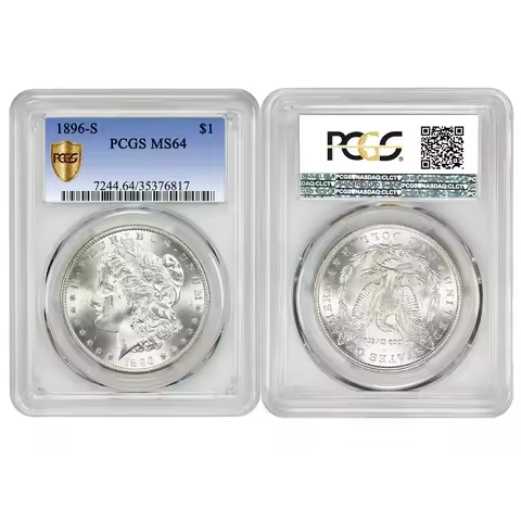 1896-S USA Morgan $1 Dollar Silver Coin Rating Coins Sealed in Boxes Collectibles Graded Coins PCGS 