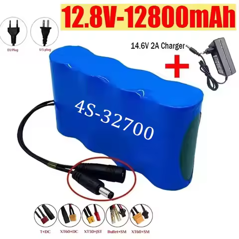 12.8V 4S1P Battery Pack 32700 LiFePO4 Lithium Iron Phosphate Battery 40A Electric Boat Balance 12V U