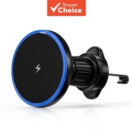 Magsafe 15w Wireless Charger Car Mount Phone Holder for Iphone 16 15 Pro