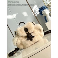 M11919 High Version Nano Teddy Backpack Milk Hushushu Soft Wool Leather Ladies Handbag Autumn Winter
