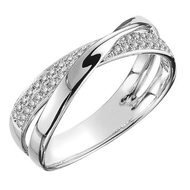 Huitan Newest Fresh Two Tone X Shape Cross Ring for Women We