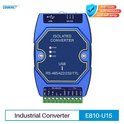USB To RS485 RS422 RS232 TTL Industrial Converter CDSENET E810-U Series FTDI FT232 Power Signal Isol