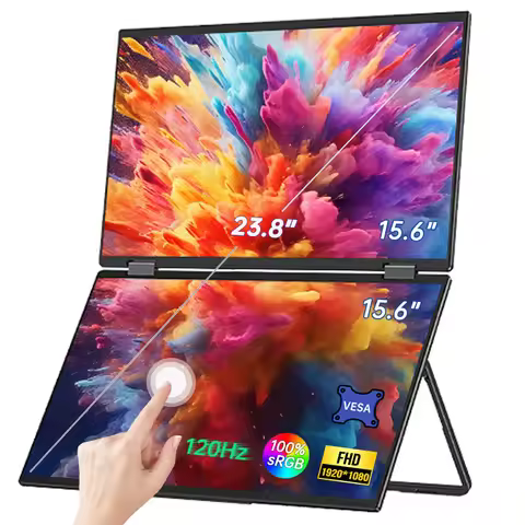15.6" 120Hz Dual Touchscreen Portable Monitor 1080P FHD With 360° Flip External Screen For PC Laptop