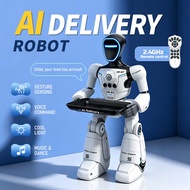 AI Delivery Robot 2.4G Remote Control Robot Kids Interactive Gesture Sensing Toy with Sound & Light 