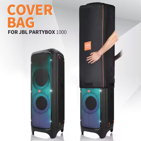 Waterproof and Dustproof Speaker Protective Cover with Mic Pocket Double-Sided Speaker Storage Bag f