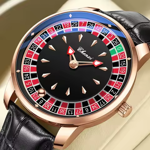 CHENXI Fashion Men Watch Rotating Dial Las Vegas Roulette Desktop Theme Watch Men Waterproof Luminou