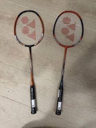 (適合初階新手,100%正版)全新送手膠拍套未拆手膠Yonex Nanoray 7000i 羽毛球拍2塊(橙白及橙藍)