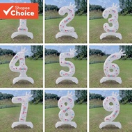 106.6cm White Standing Crown Number Balloon, Printed Aluminum Film Birthday Balloon