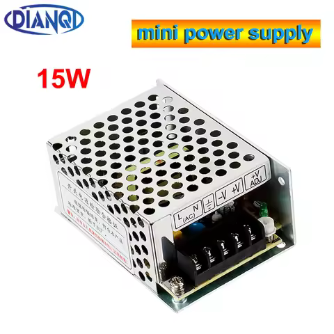 DIANQI mini power supply MS-15-5 5V 15W 3A power suply 12V 15V 24V mini size din led ac dc converter