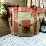 tas coach preloved legacy tote bag canvas mix leather