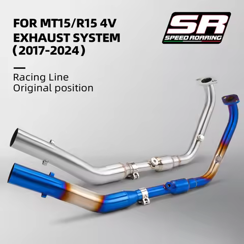 Yamaha R15 V3 MT15 Full Motorcycle Exhaust System From 51mm Exhaust Muffler with Oxidant Hydrogen Pe